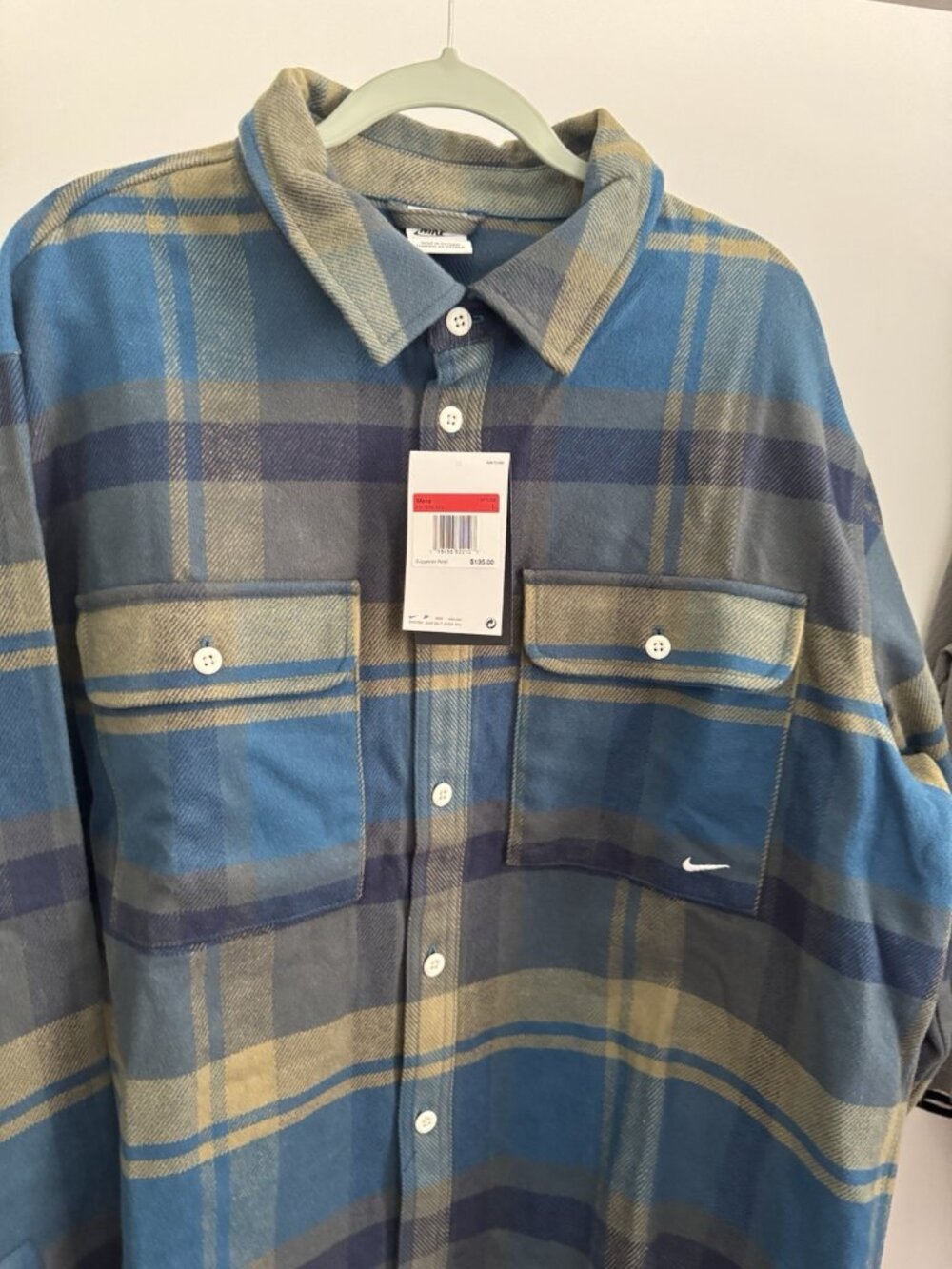 Nike SB Plaid Flannel Shirt Jacket Men's Large Blue NWT HV1330-222 - Picture 3 of 8